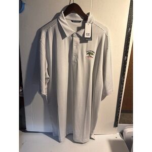 Cutter & Buck Mens XLT 121st US Open Torrey Pines DryTec Stripe‎ Golf Polo White